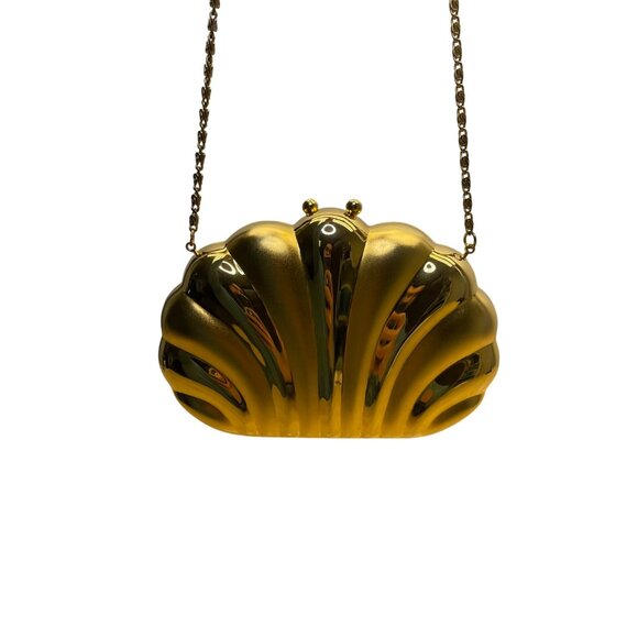 Carla Marchi Women’s Gold Metal Shell & Black Lining Convertible Crossbody Bag - Picture 5 of 12